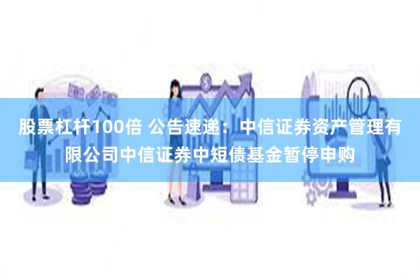 股票杠杆100倍 公告速递：中信证券资产管理有限公司中信证券中短债基金暂停申购