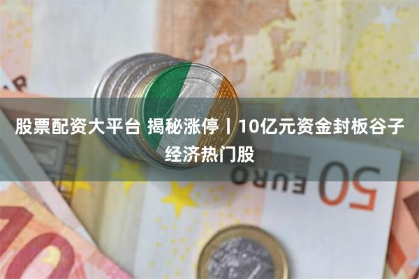 股票配资大平台 揭秘涨停丨10亿元资金封板谷子经济热门股